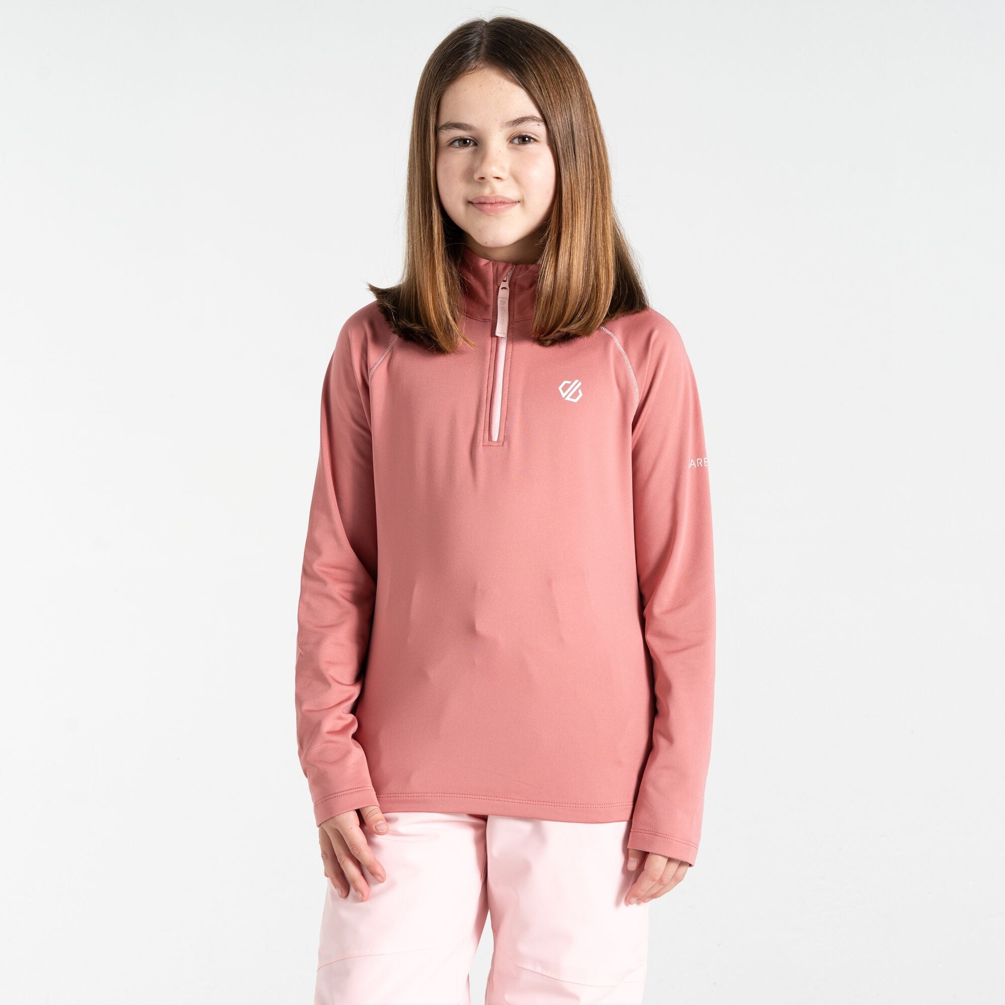 Girls Consist II Recycled Core Stretch Half Zip (Dusty Rose)