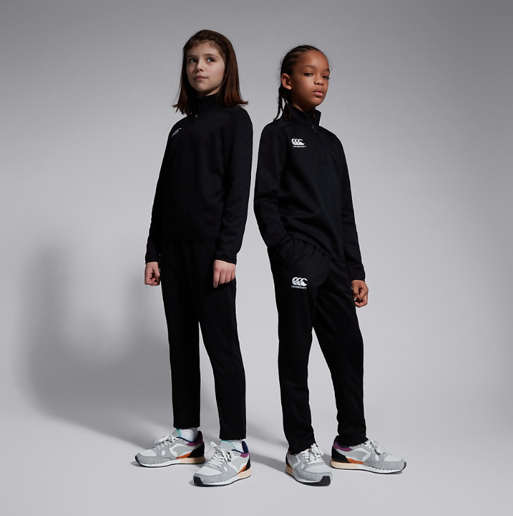 Junior Unisex Stretch Tapered Polyknit Pant (Black)