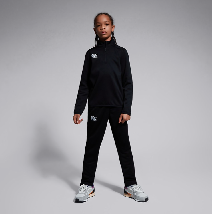 Junior Unisex Stretch Tapered Polyknit Pant (Black)