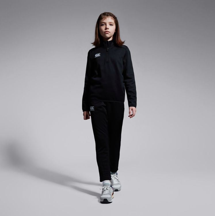 Junior Unisex Stretch Tapered Polyknit Pant (Black)