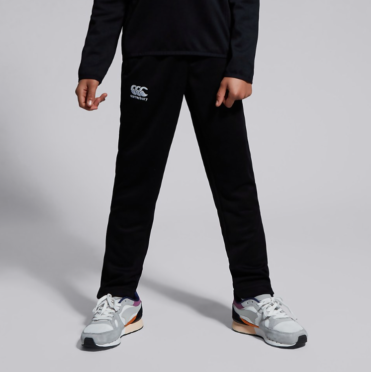 Junior Unisex Stretch Tapered Polyknit Pant (Black)