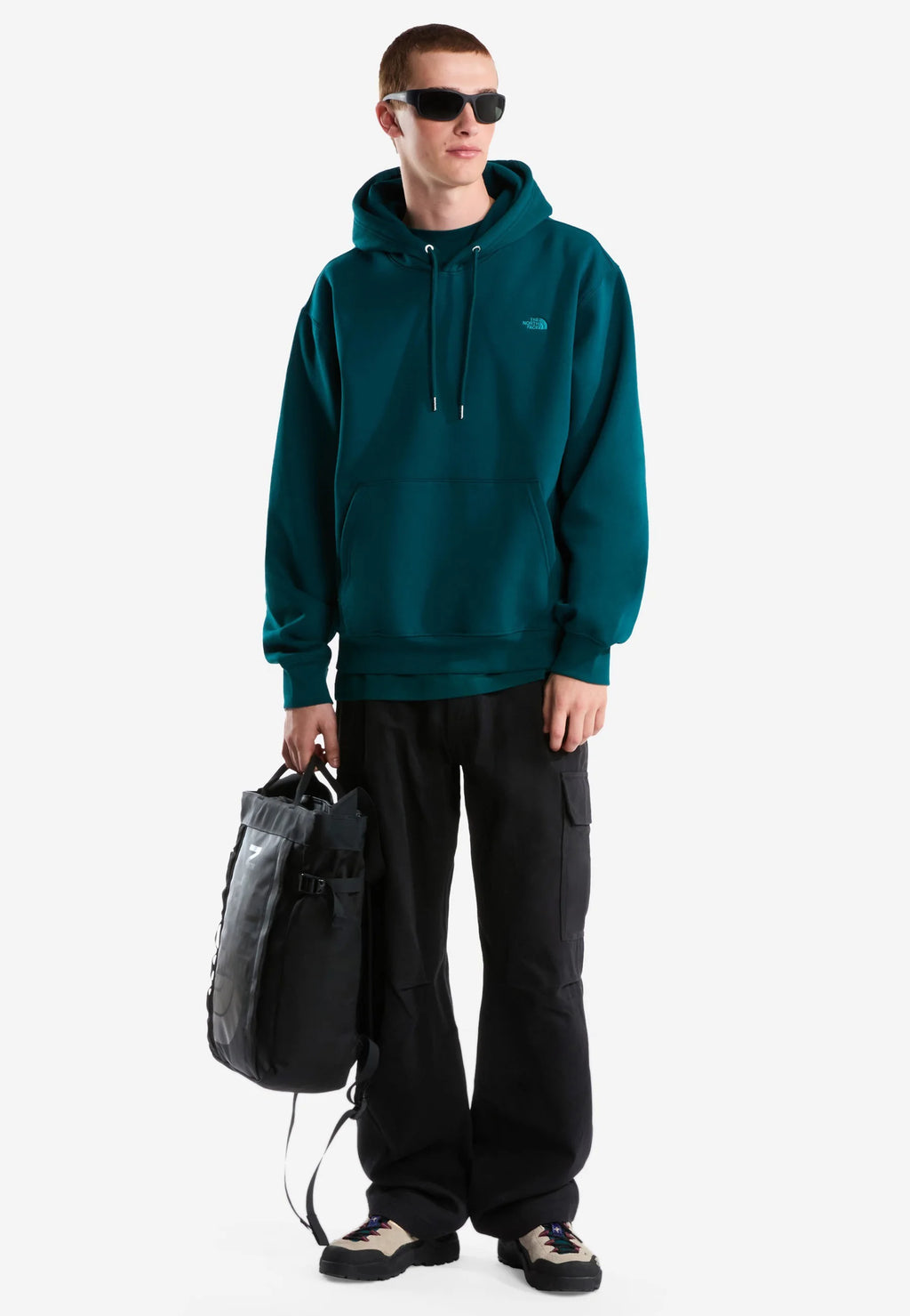 Mens Essential Simple Dome Relaxed Hoodie (Pacific Teal)