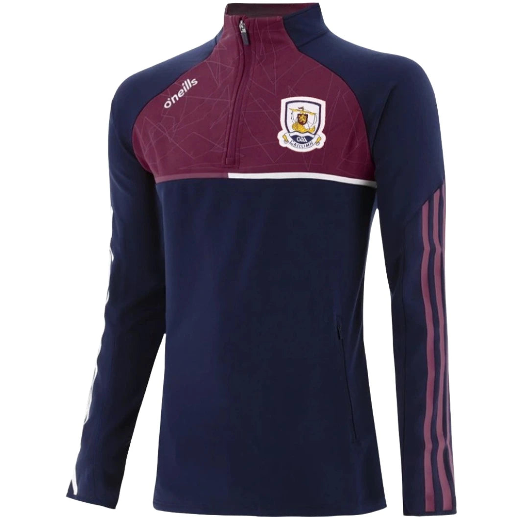 Galway GAA Kids Synergy 030 Squad Half Zip (Marine/Maroon)