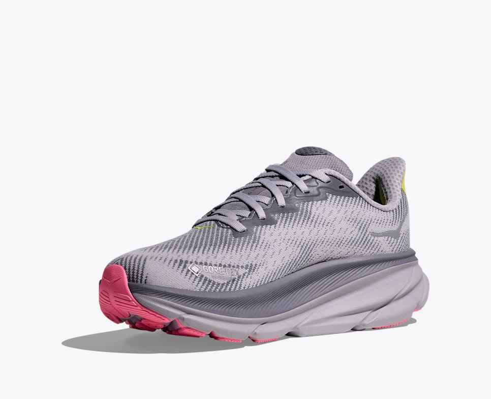 Womens Clifton 9 Gore-Tex (Grey Skies/Foggy Grey)
