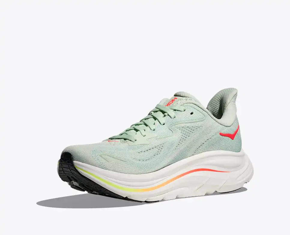 Womens Clifton 10 (Sea Glass/Neon Flame)