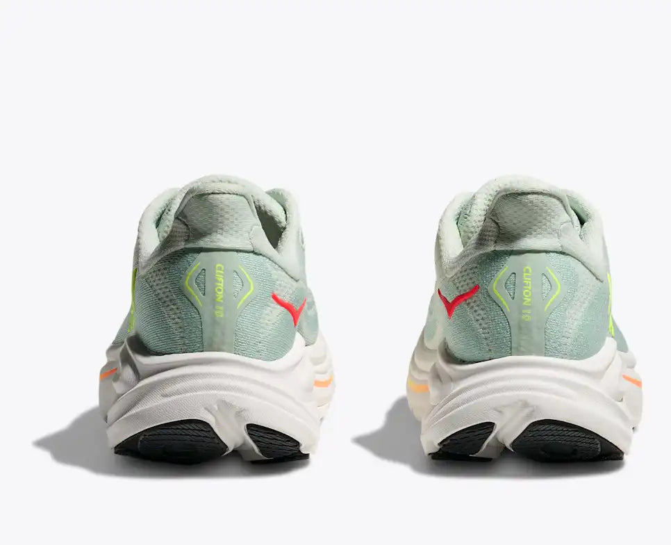 Womens Clifton 10 (Sea Glass/Neon Flame)