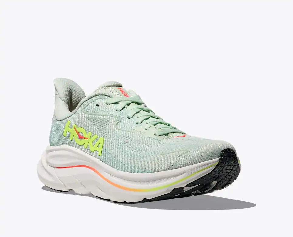 Womens Clifton 10 (Sea Glass/Neon Flame)