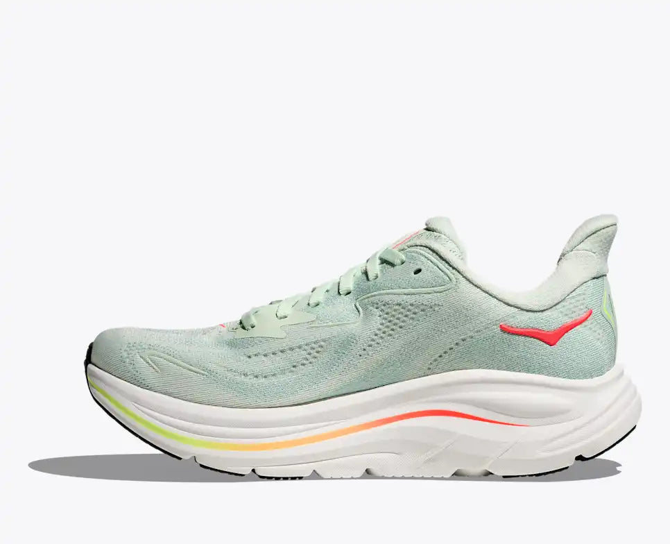 Womens Clifton 10 (Sea Glass/Neon Flame)