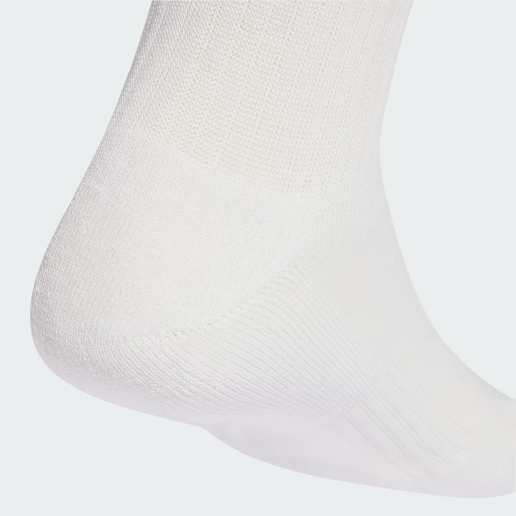 Unisex 3 Stripes Cushioned Crew Socks 3 Pairs (White/Black)