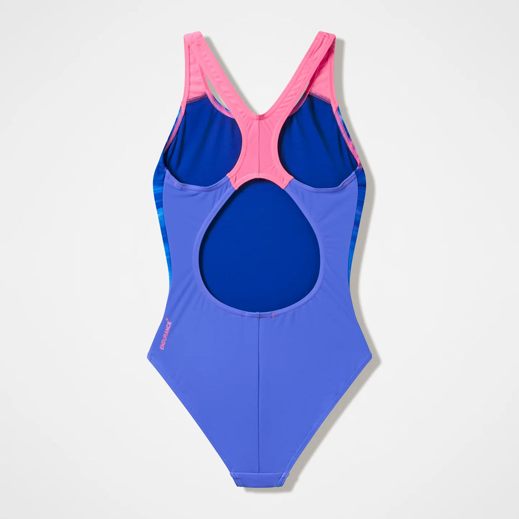 Girls Printed Splashback Swimsuit (Purple/Pink)