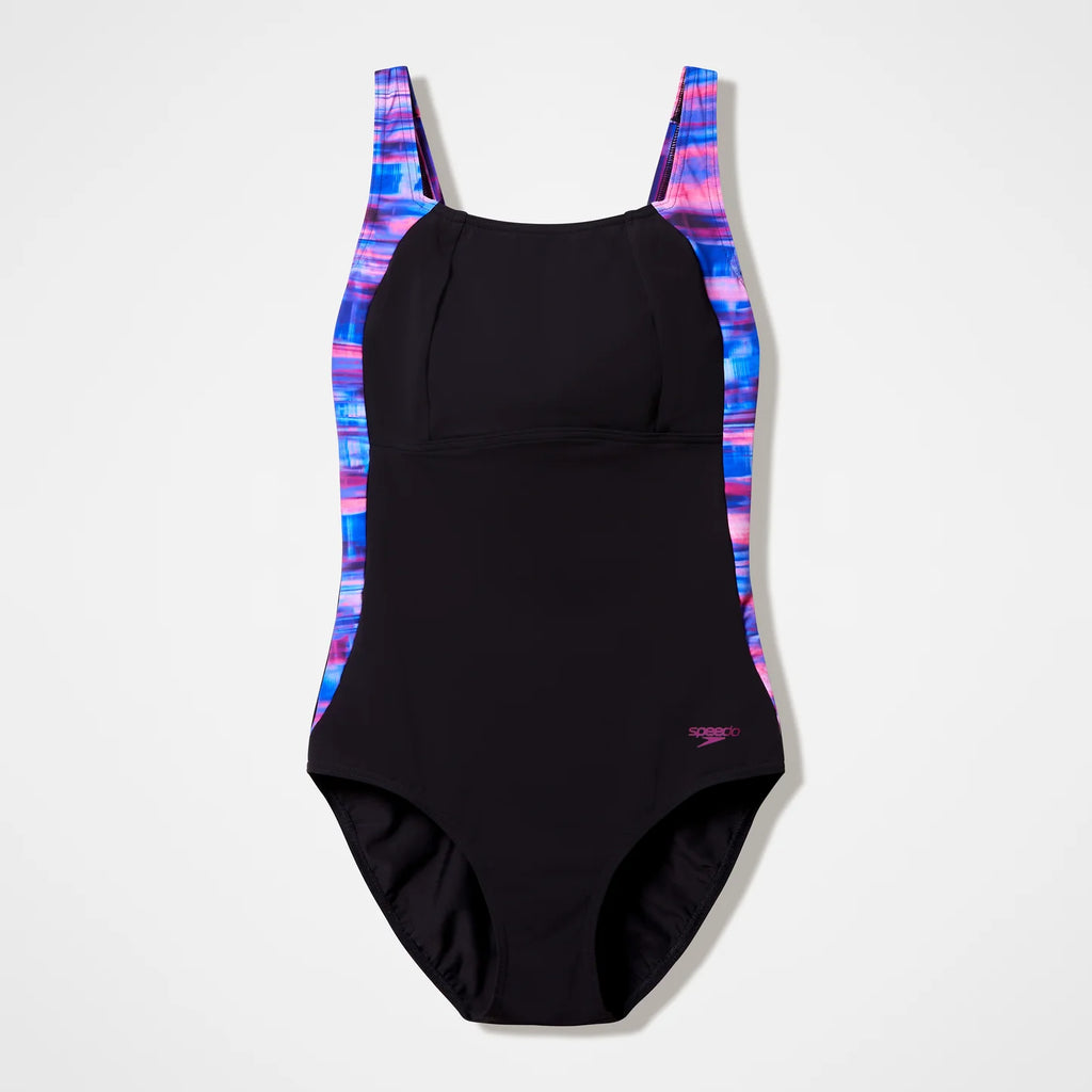 Women's Luna Lustre Printed Swimsuit (Black/Pink)