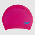 Junior Long Hair Silicone Swim Cap (Pink/Blue)