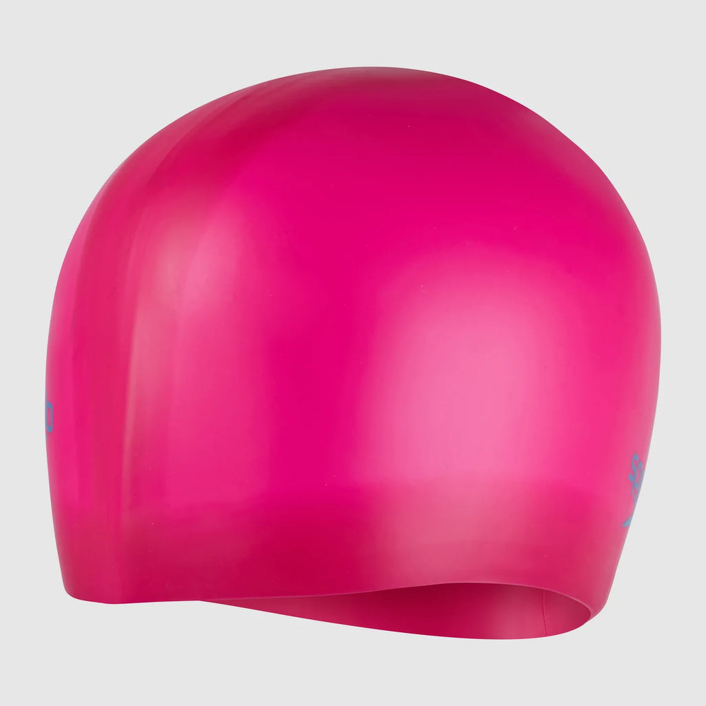 Junior Long Hair Silicone Swim Cap (Pink/Blue)