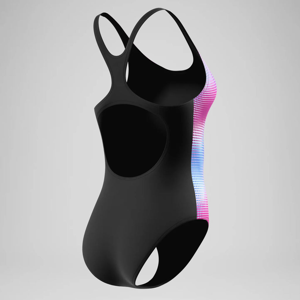 Womens Printed Medalist Swimsuit (Black/Pink)