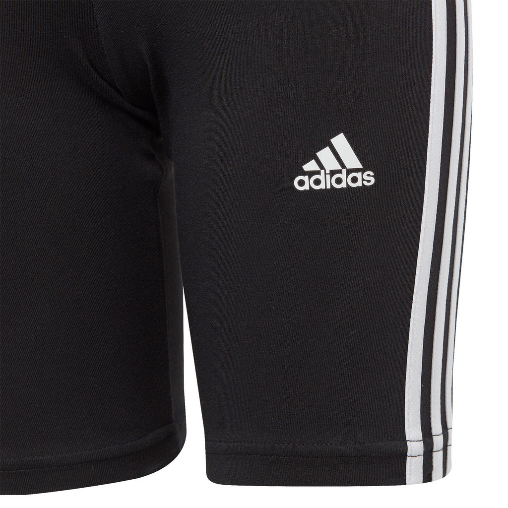 Girls 3 Stripe Shorts (Black/White)
