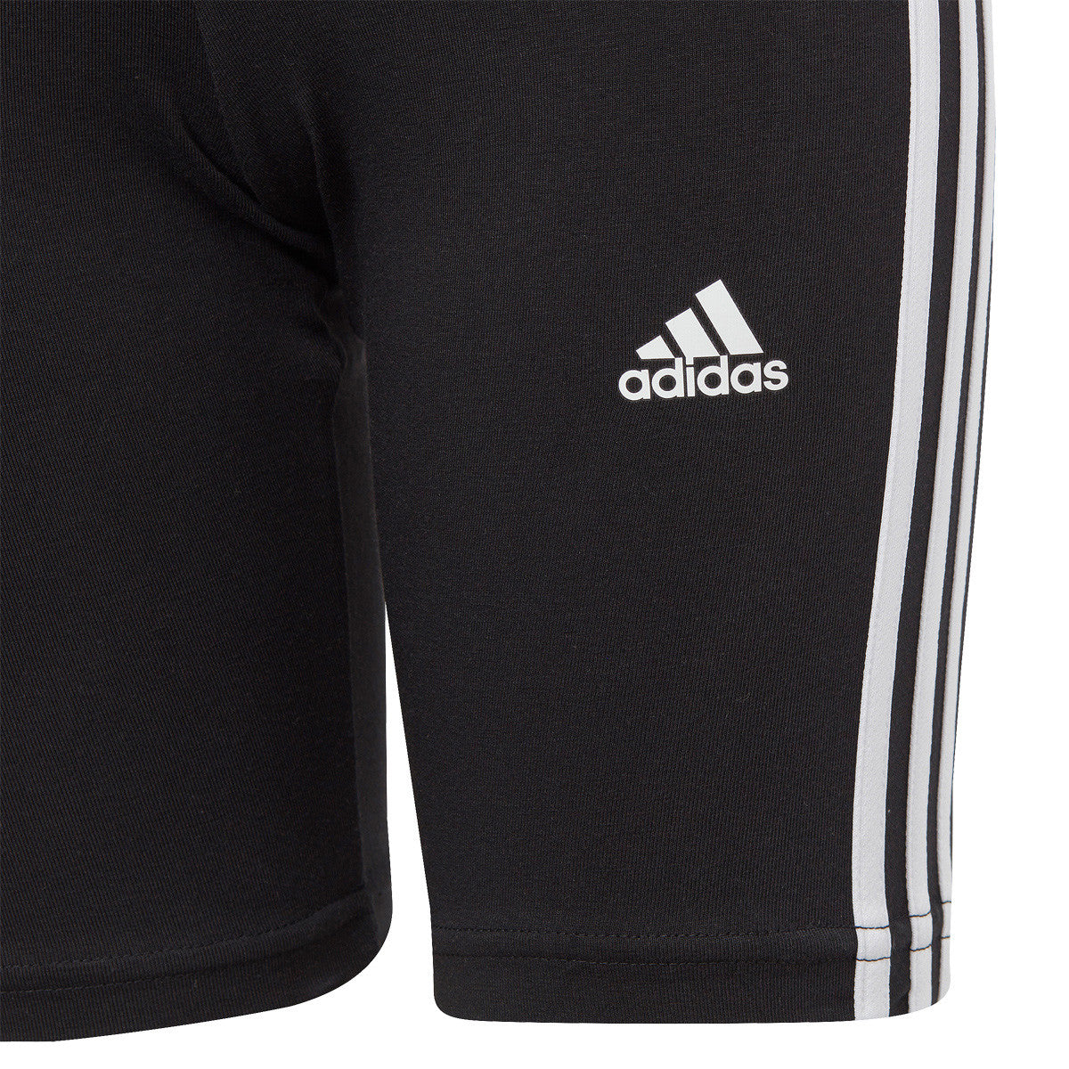 Girls 3 Stripe Shorts (Black/White)