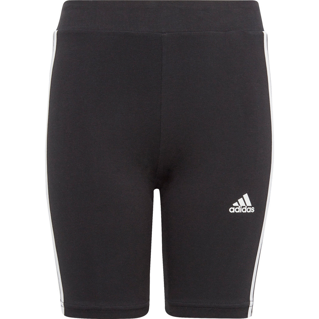 Girls 3 Stripe Shorts (Black/White)