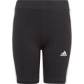 Girls 3 Stripe Shorts (Black/White)