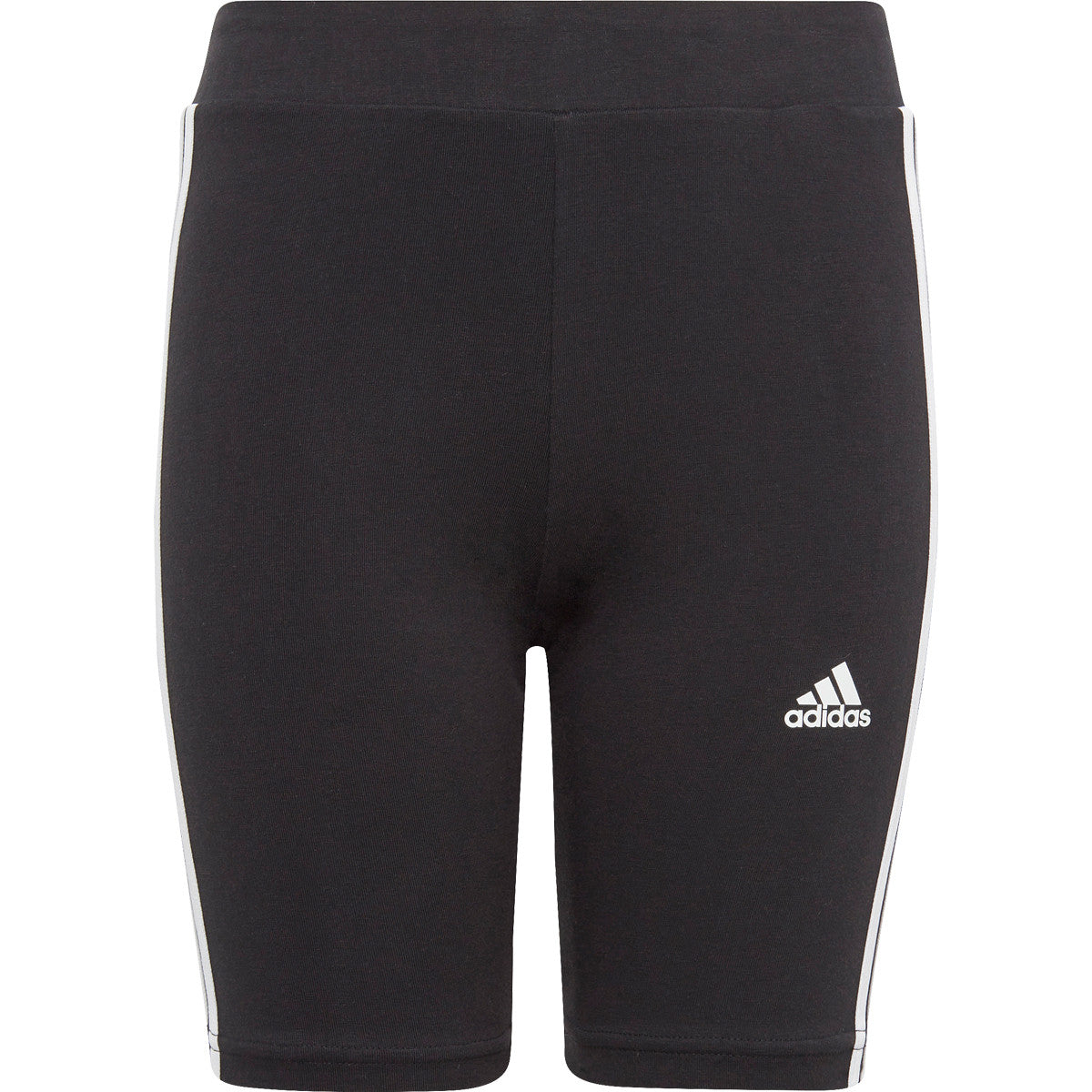 Girls 3 Stripe Shorts (Black/White)