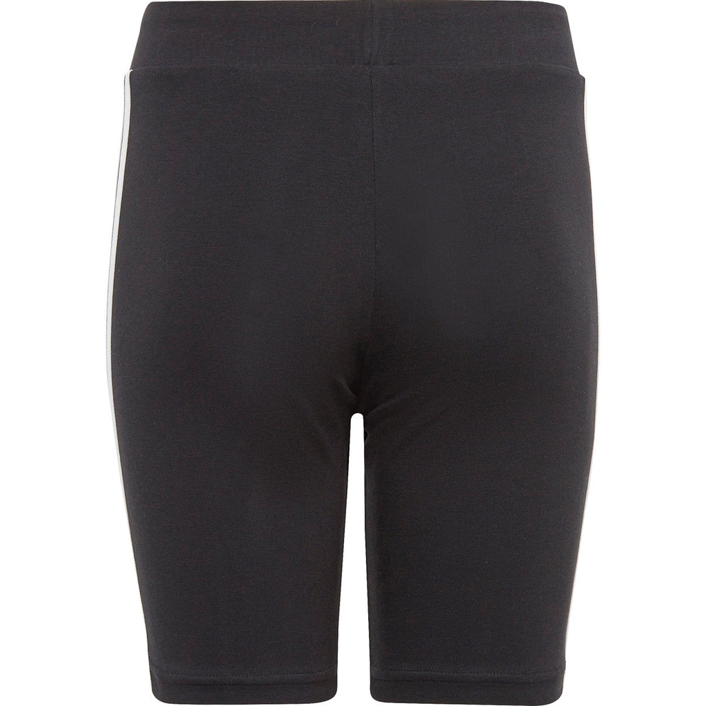 Girls 3 Stripe Shorts (Black/White)
