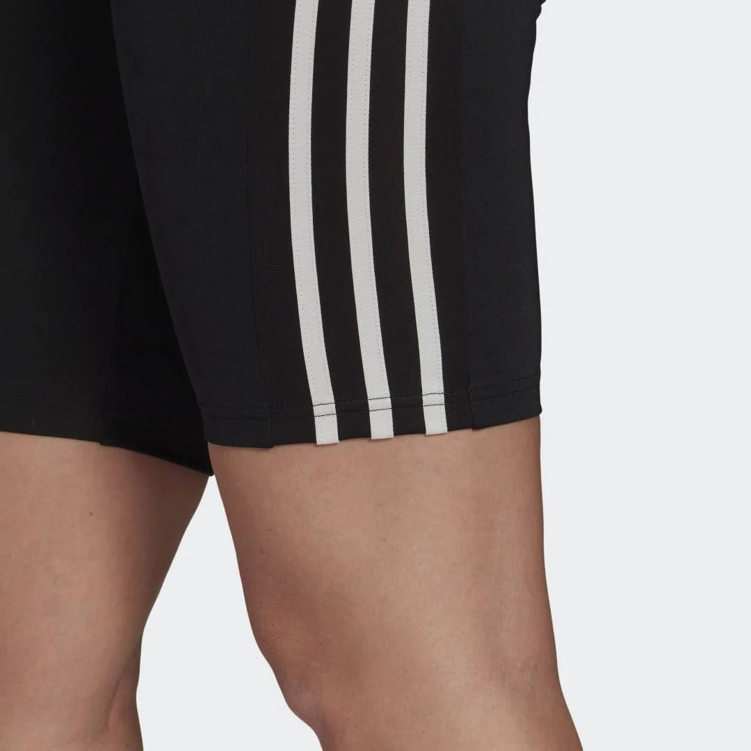 Womens 3 Stripe High Rise Short (Black/White)