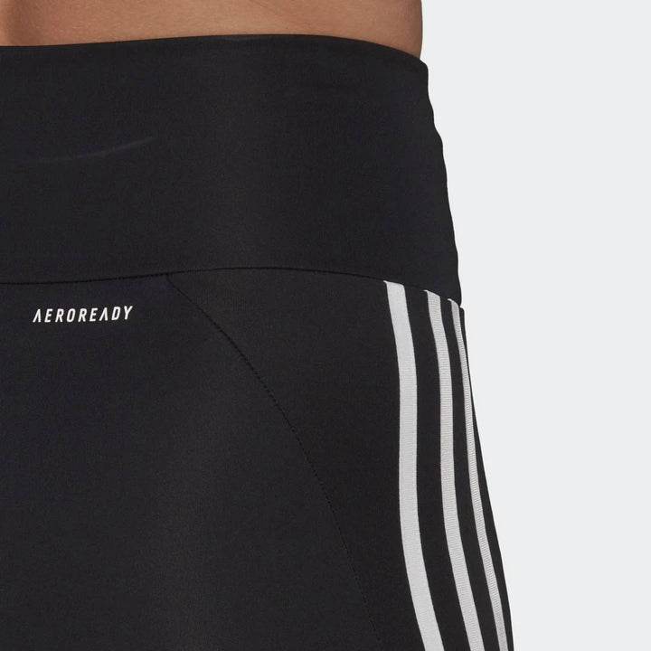 Womens 3 Stripe High Rise Short (Black/White)