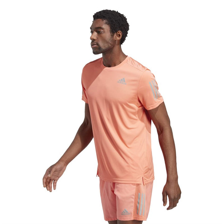 Mens Own The Run Tee (Coral/Sliver)