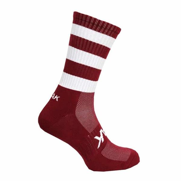 Shox Mid-Leg Football Socks (Maroon/White)