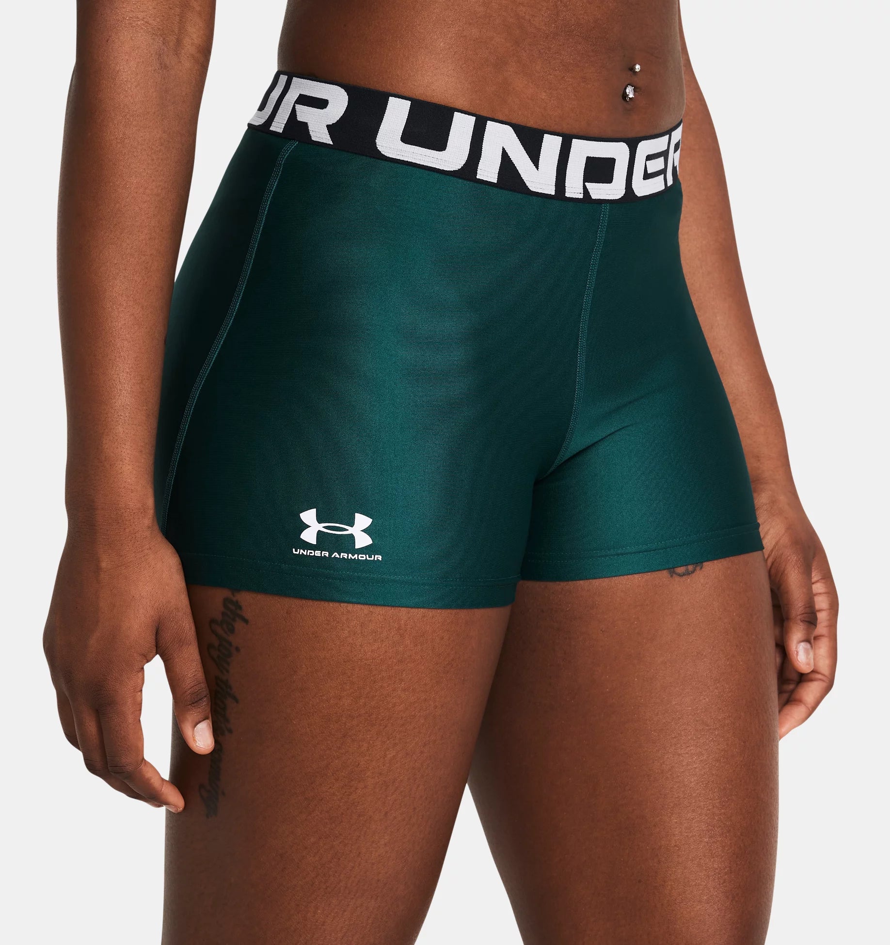 Womens HeatGear Authentics Short (Green)
