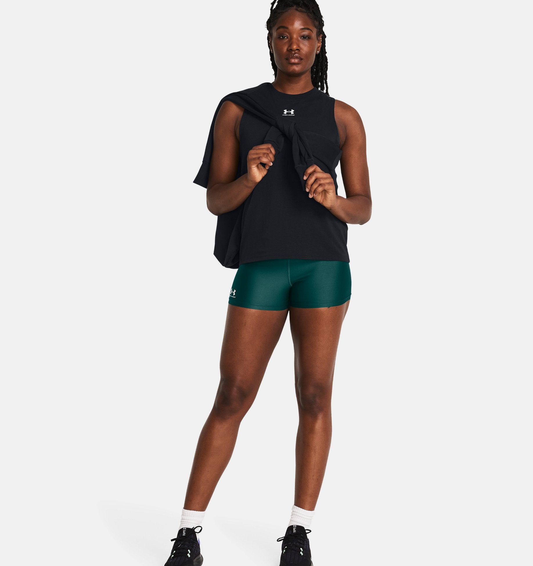 Womens HeatGear Authentics Short (Green)