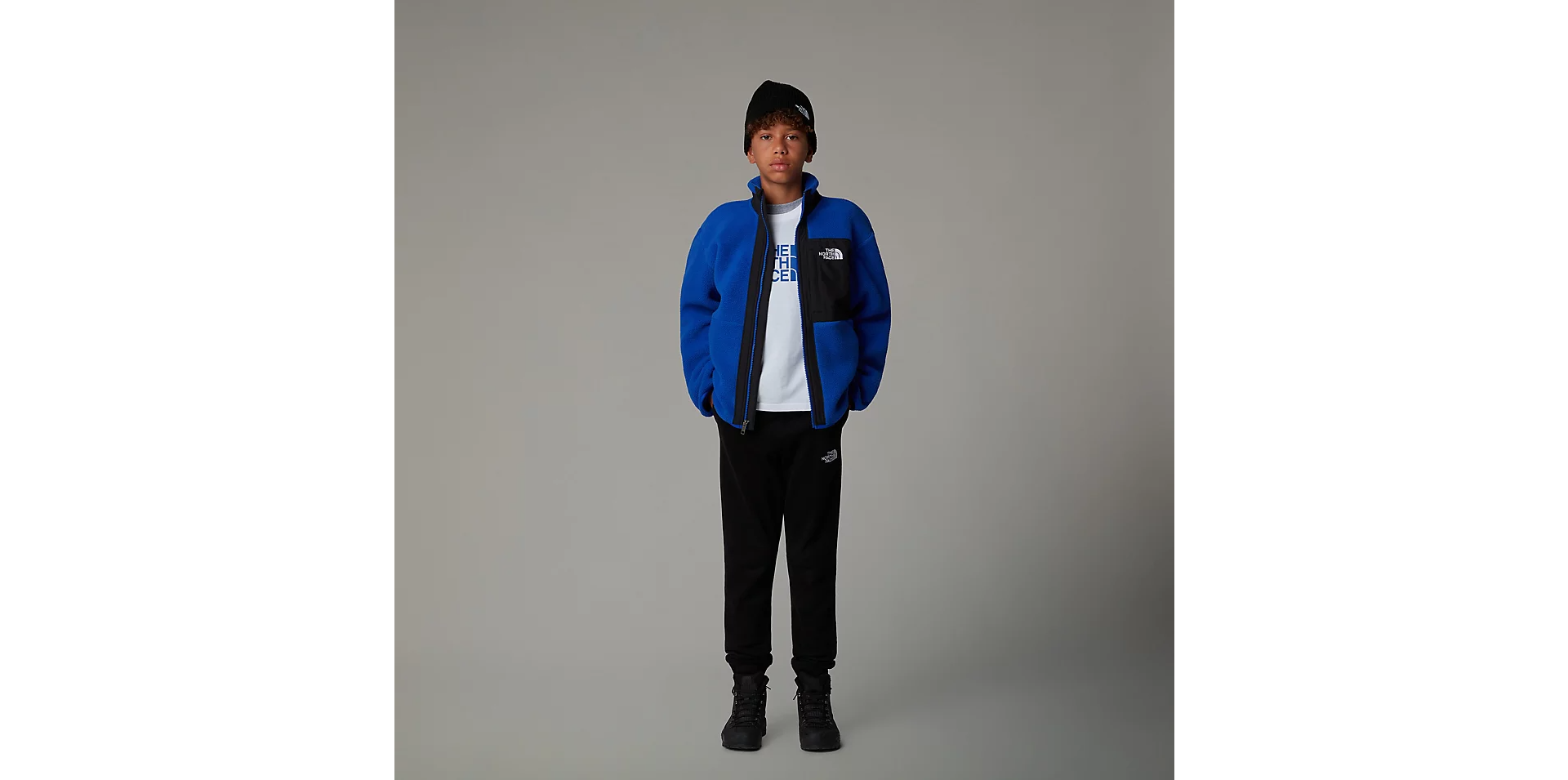 Boys Yumiori Full Zip Fleece Jacket (Blue/Black)