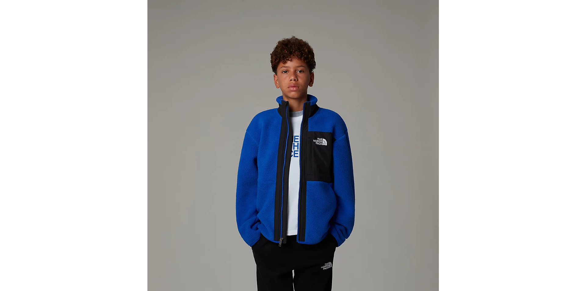 Boys Yumiori Full Zip Fleece Jacket (Blue/Black)