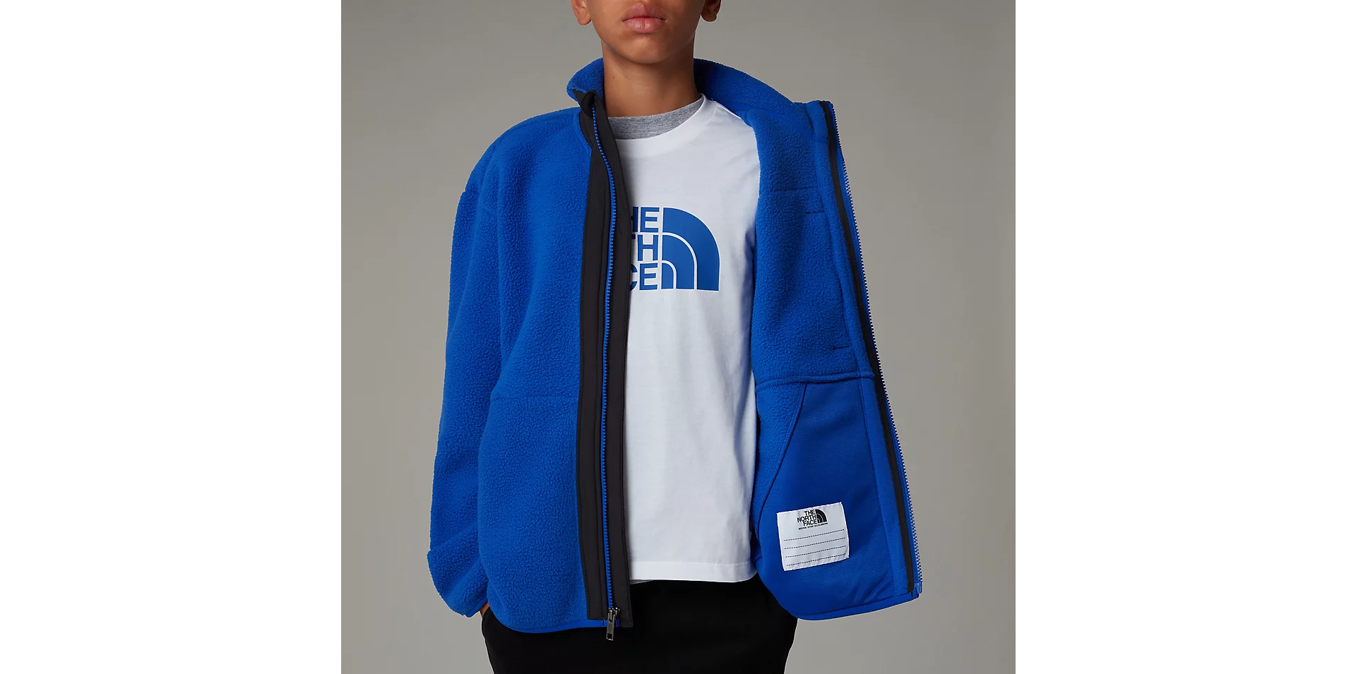 Boys Yumiori Full Zip Fleece Jacket (Blue/Black)