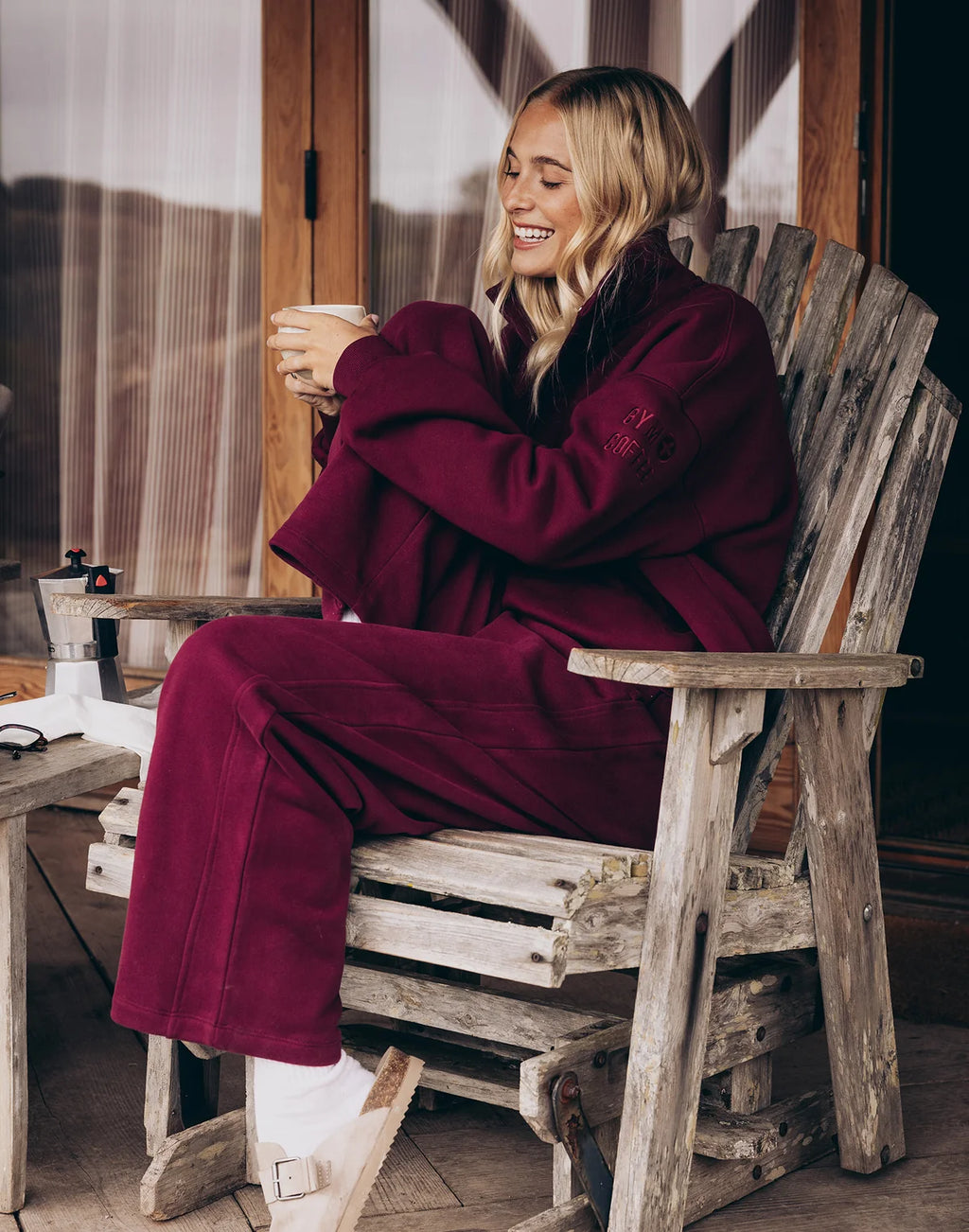 Womens Sierra Snap Collar Sweatshirt (Cherry Crush)