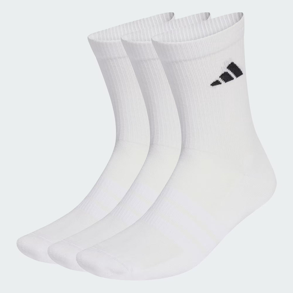 Unisex Cushioned Sportswear Crew Socks 3 Pairs (White/Black)