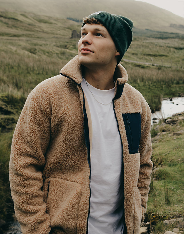 Mens Industry Fleece Jacket (Sandstone)