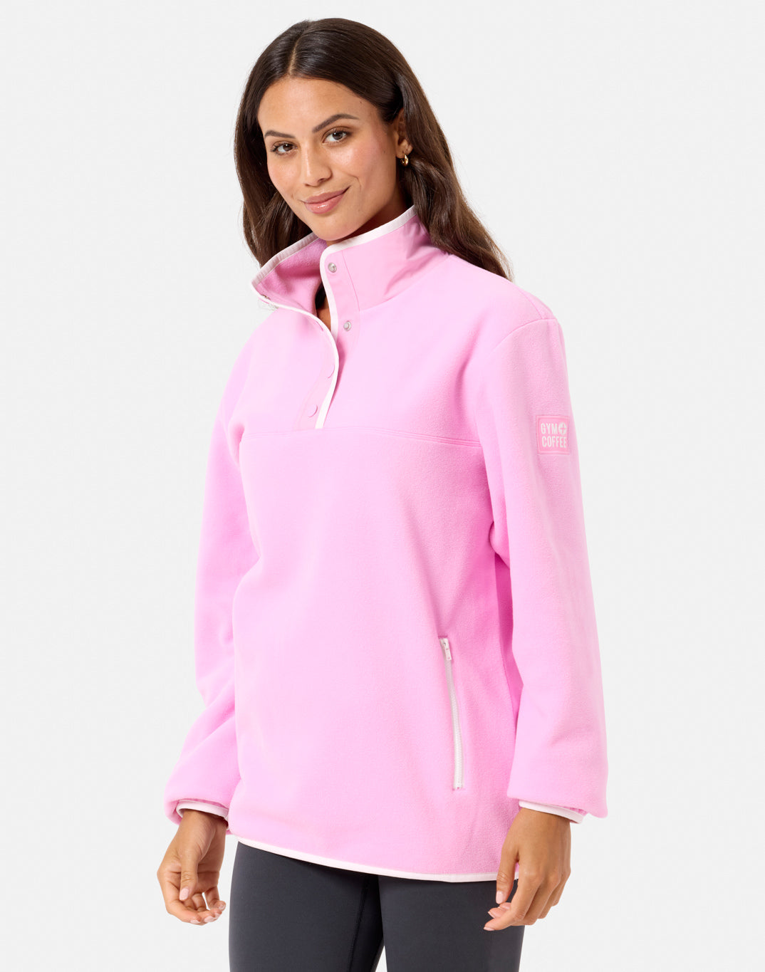 Half Snap Polar Fleece (Cotton Candy)