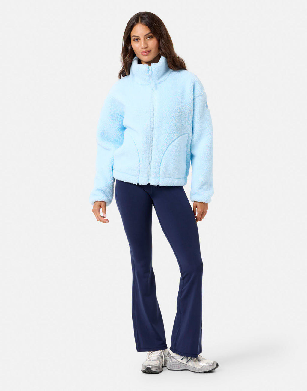 Womens Industry Fleece High Collar Jacket (Baby Blue)
