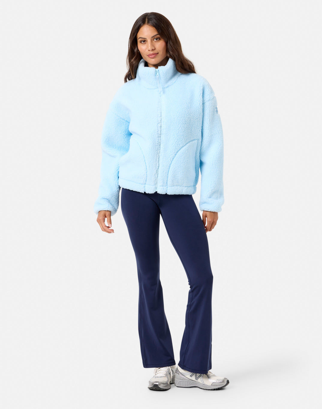 Womens Industry Fleece High Collar Jacket (Baby Blue)