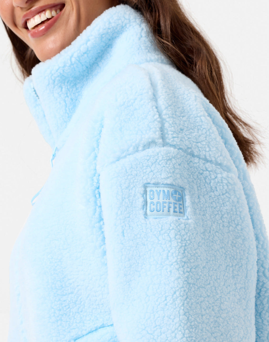 Womens Industry Fleece High Collar Jacket (Baby Blue)