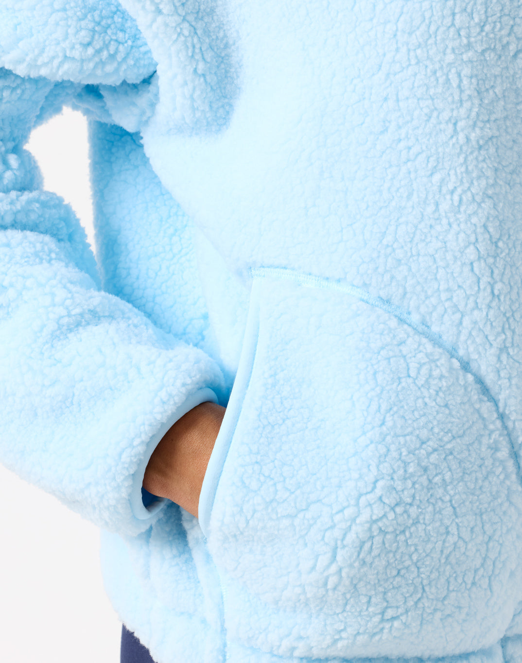 Womens Industry Fleece High Collar Jacket (Baby Blue)