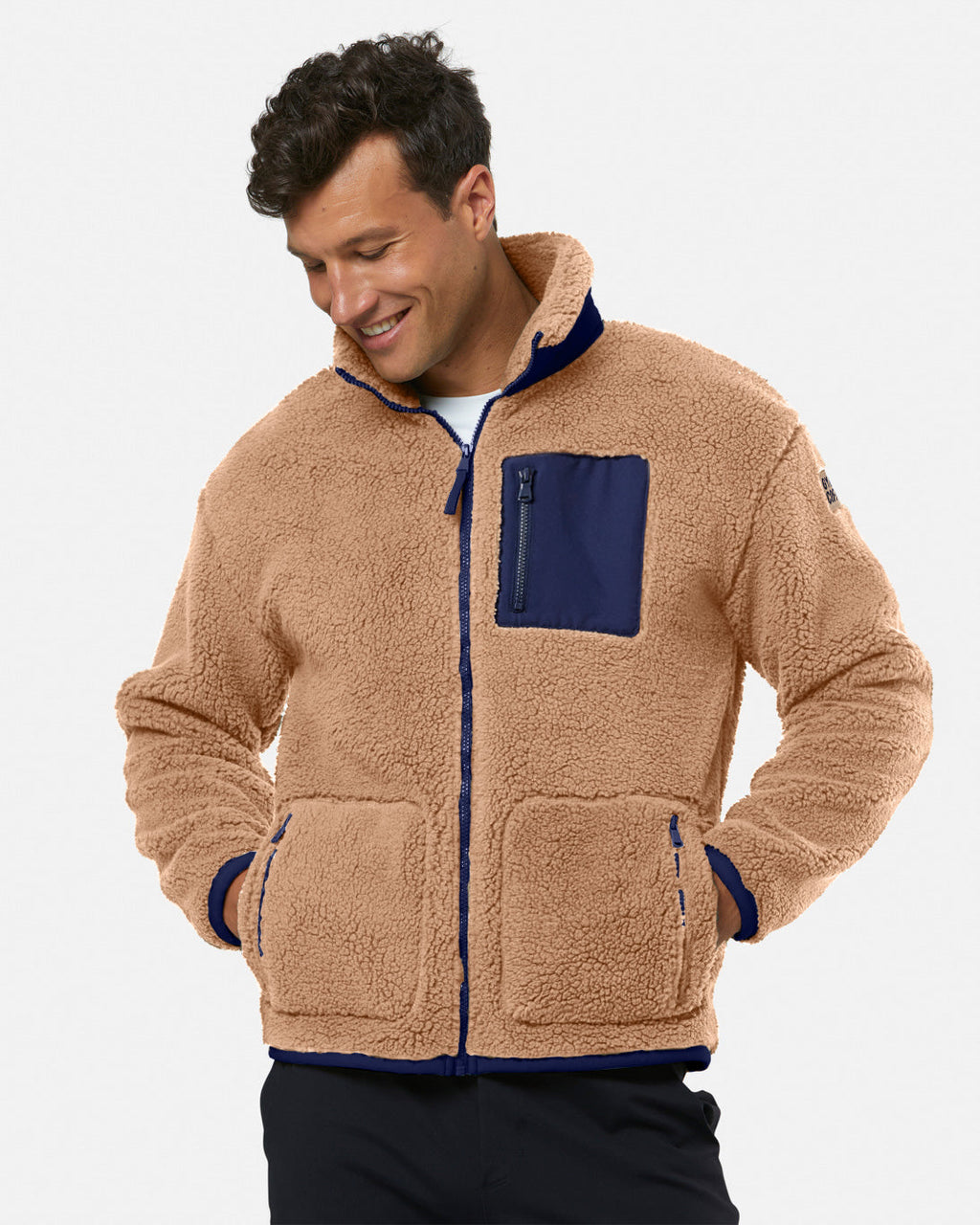 Mens Industry Fleece Jacket (Sandstone)
