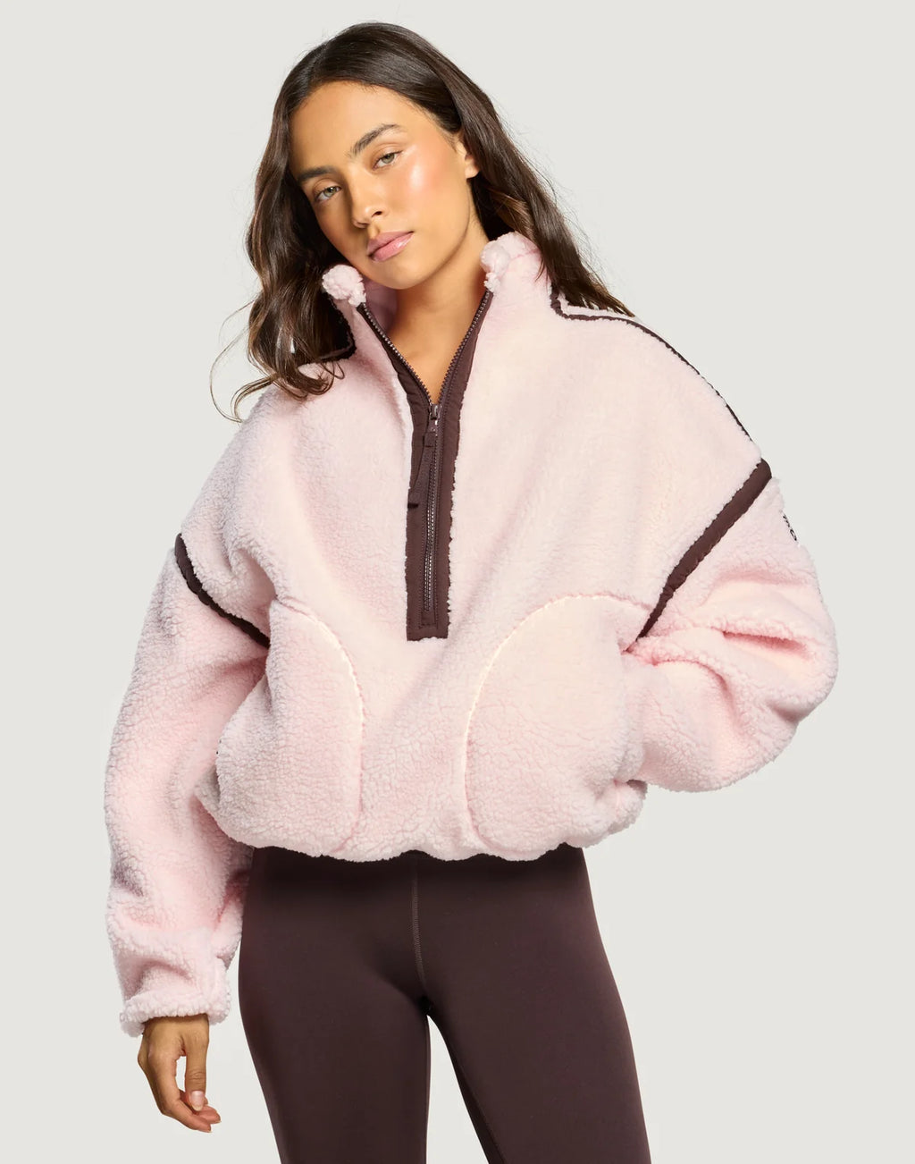 Womens Industry Fleece Half Zip (Ballet Pink)