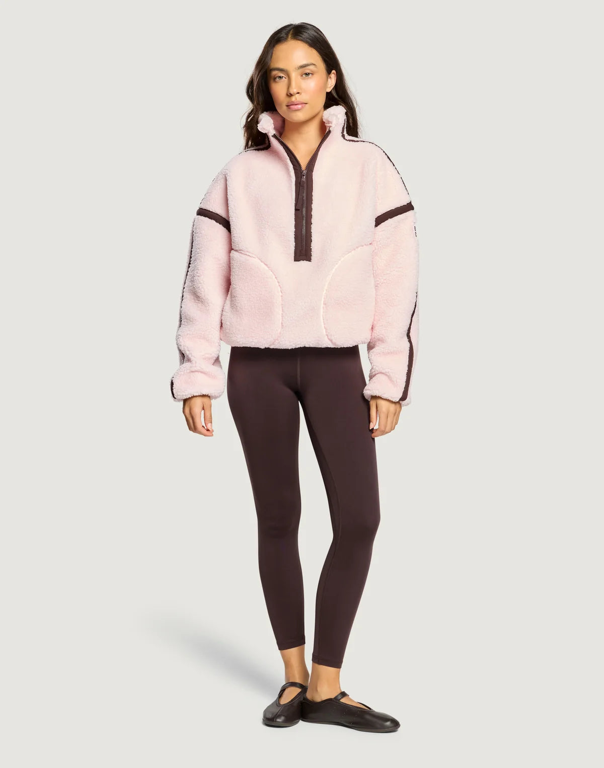 Womens Industry Fleece Half Zip (Ballet Pink)