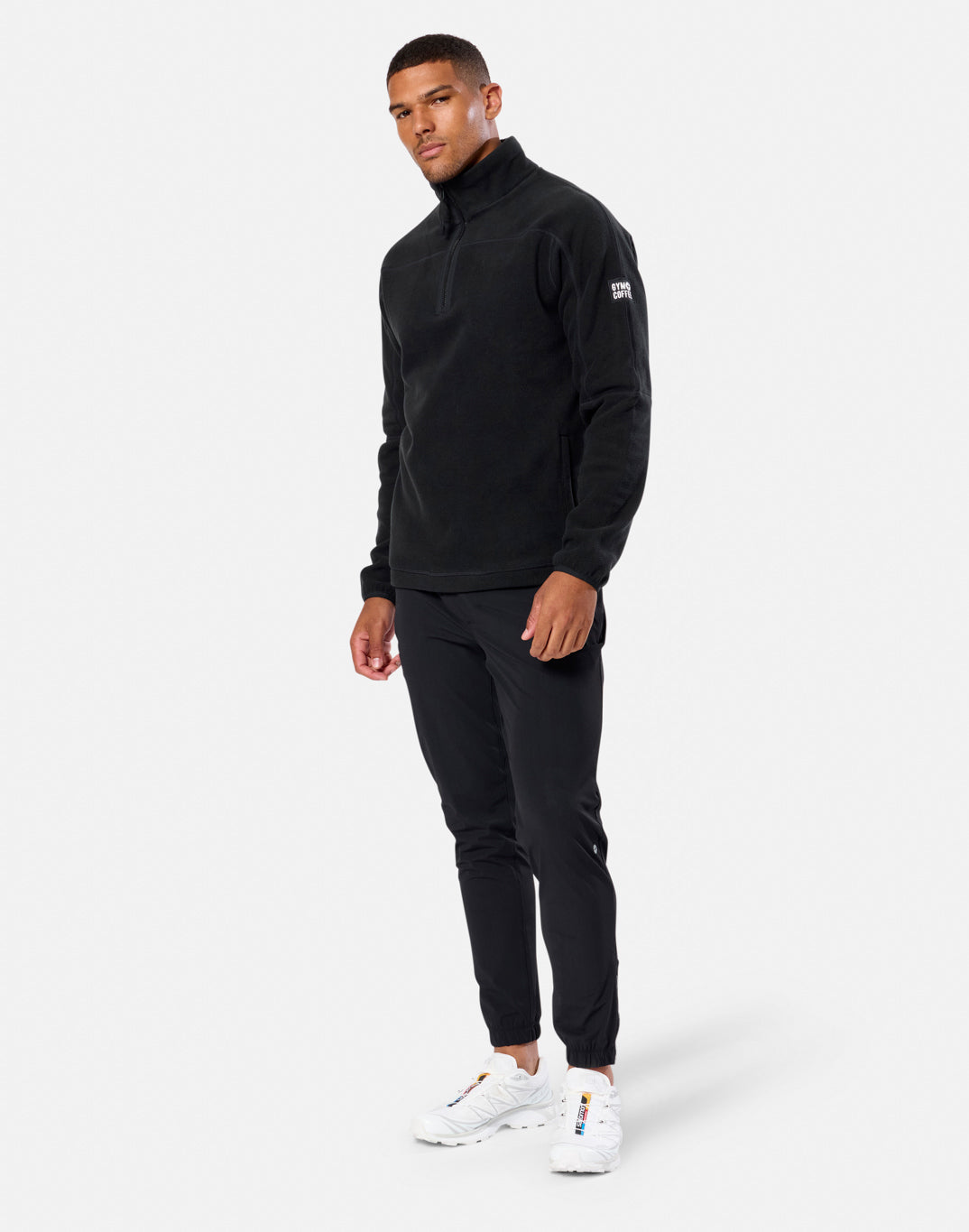 Mens Half Zip Polar Fleece (Deep Black)