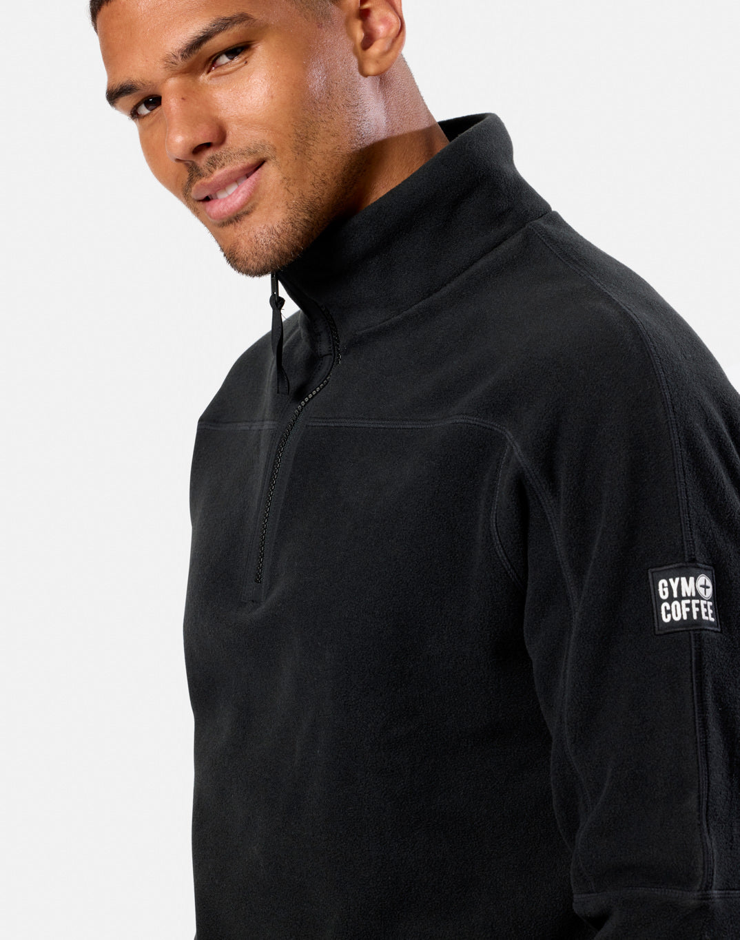 Mens Half Zip Polar Fleece (Deep Black)