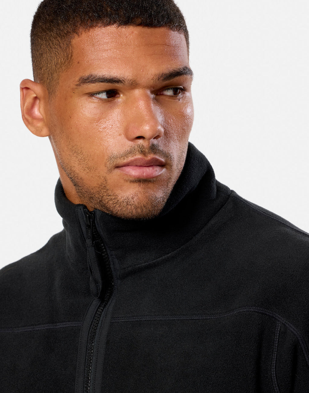 Mens Half Zip Polar Fleece (Deep Black)