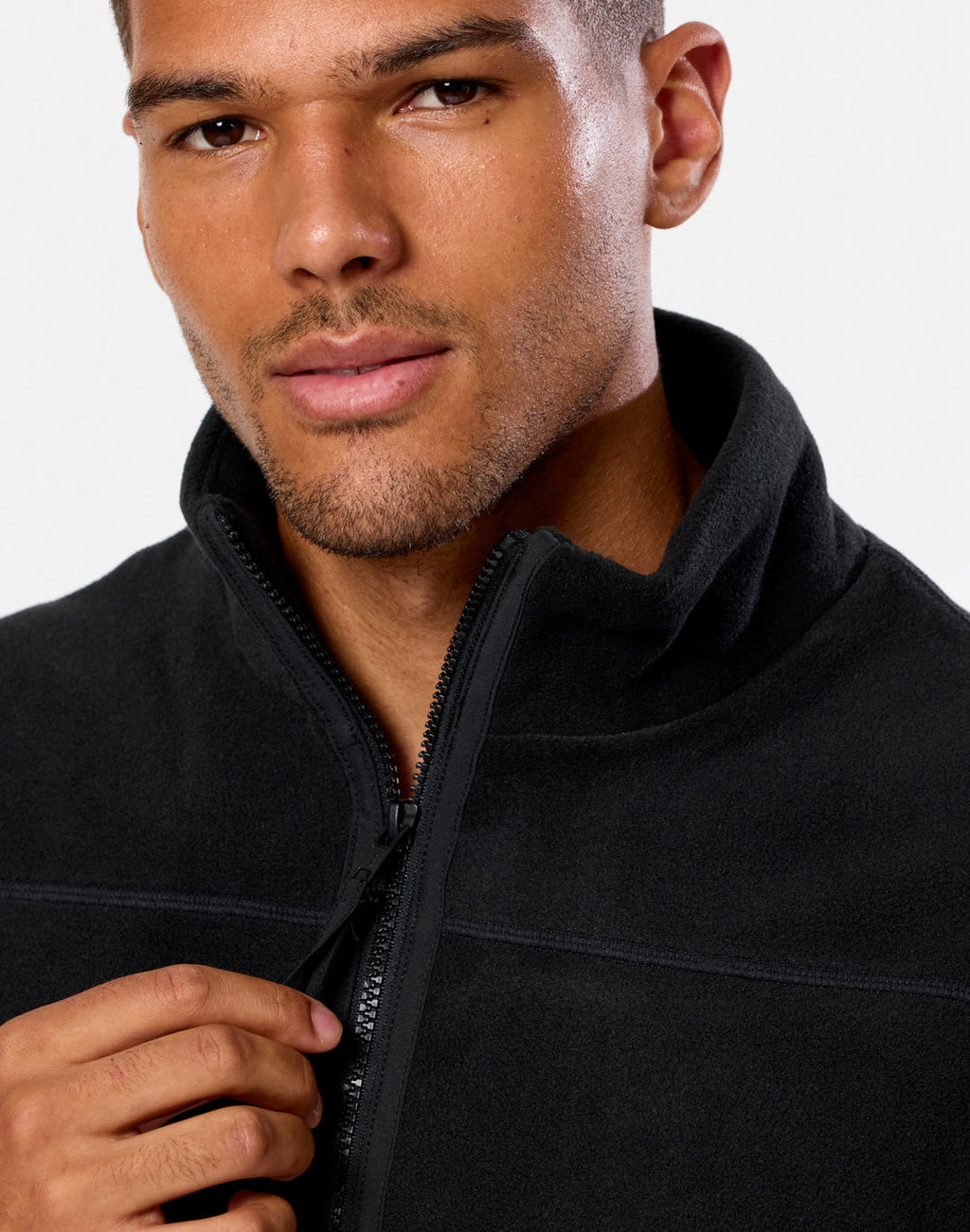 Mens Half Zip Polar Fleece (Deep Black)