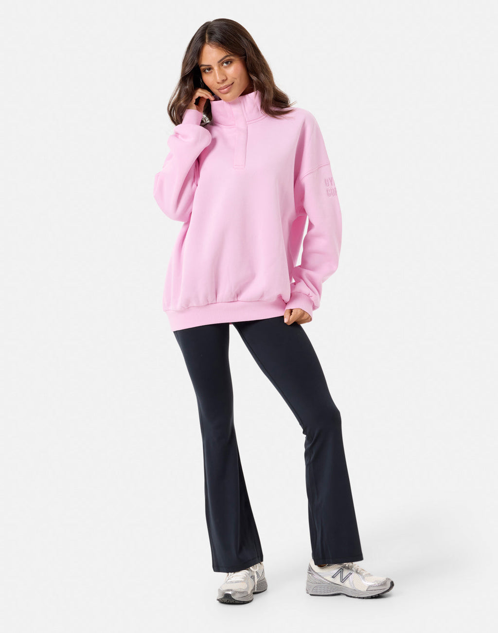 Sierra Snap Collar Sweatshirt (Baby Pink)
