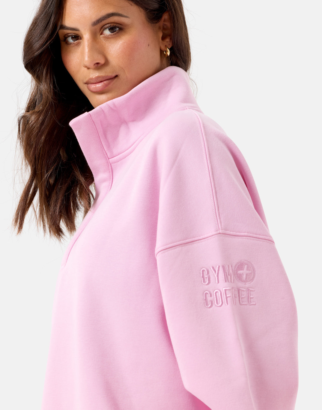 Sierra Snap Collar Sweatshirt (Baby Pink)